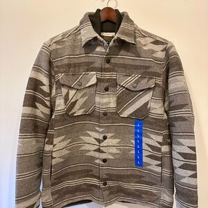 Jachs Men's Geometric Pattern Jacket - Brown and Gray